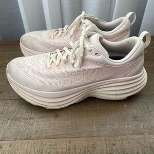 Hoka One One Women's Pale Pink Cushioned Running Shoes